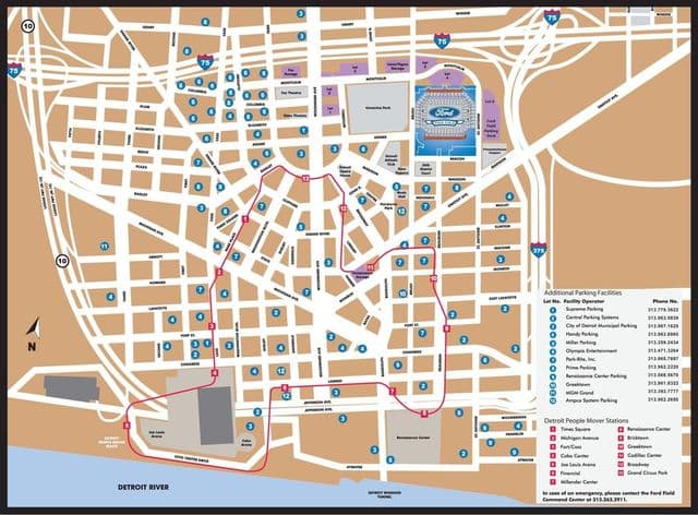 デトロイト地下鉄駅マップ