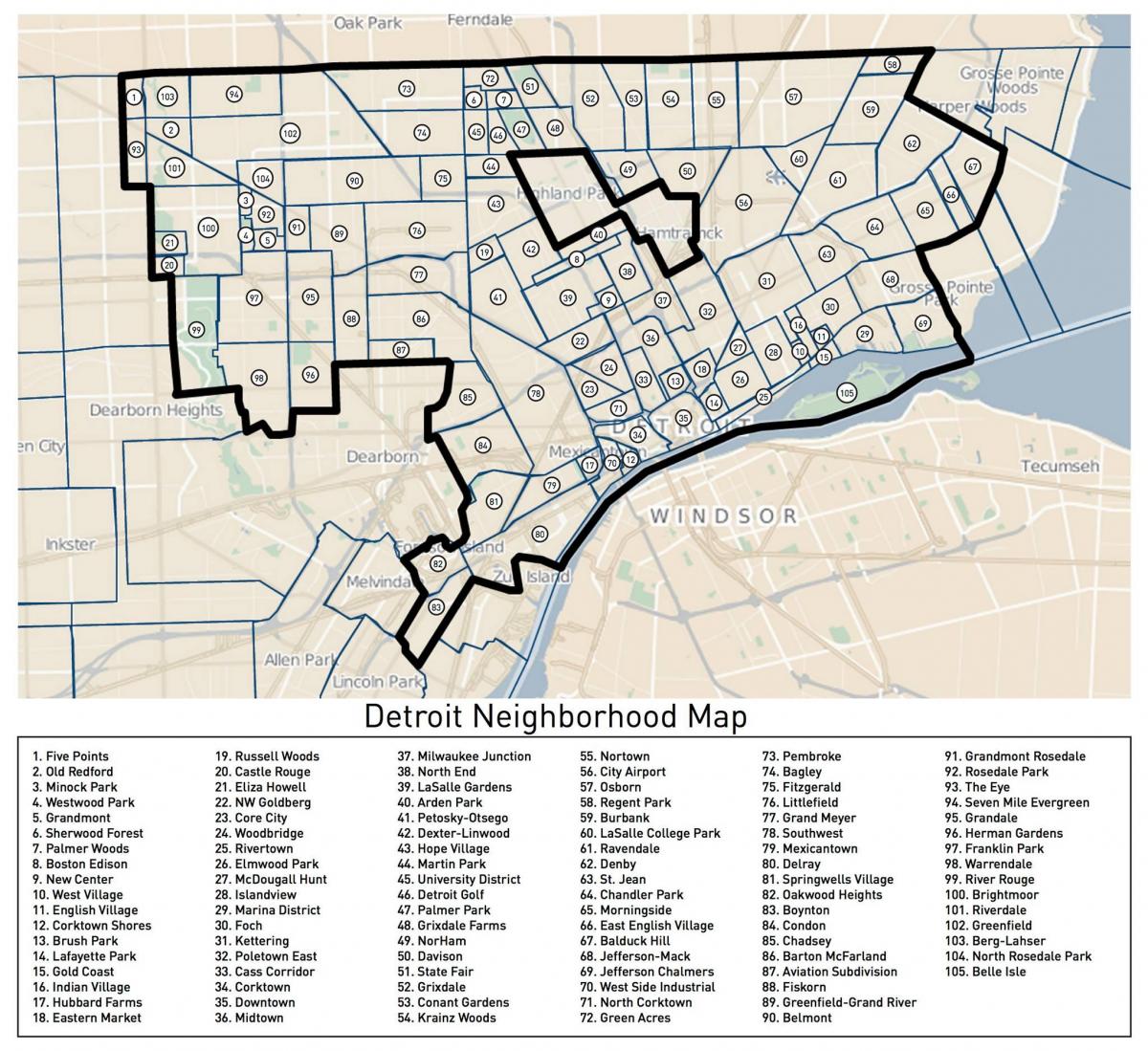 デトロイト周辺マップ