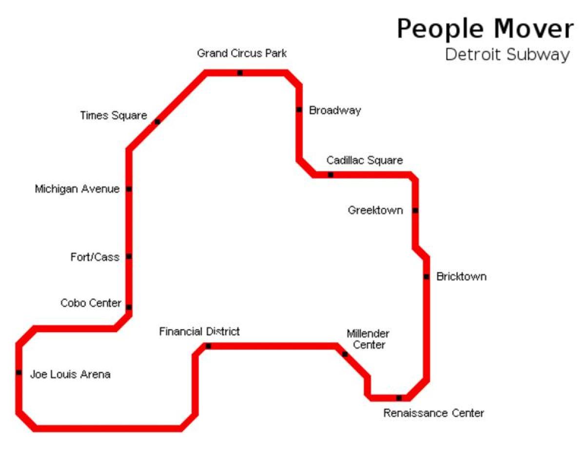 デトロイトの地下鉄駅マップ