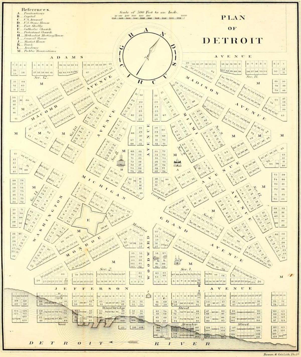 デトロイトの歴史地図