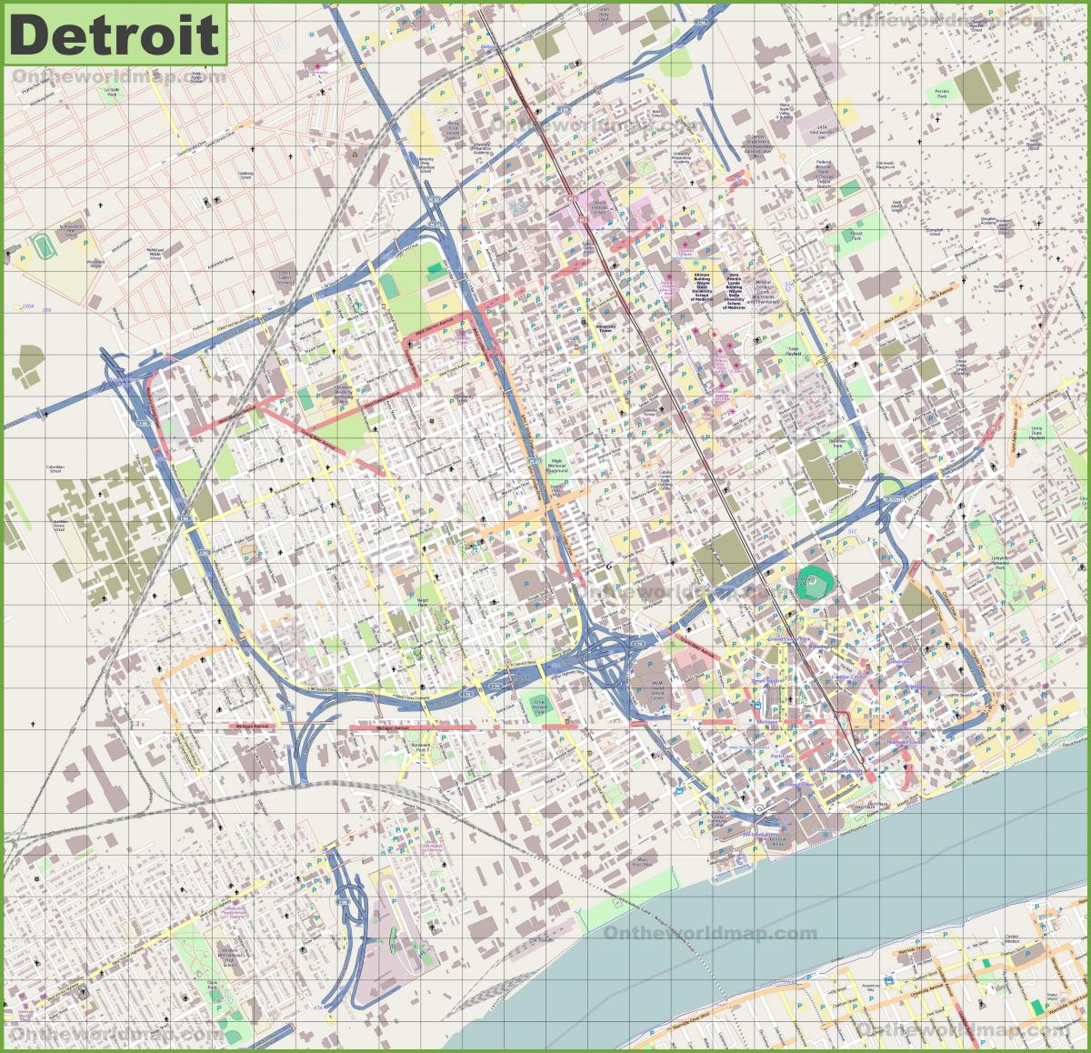 デトロイト市街地図